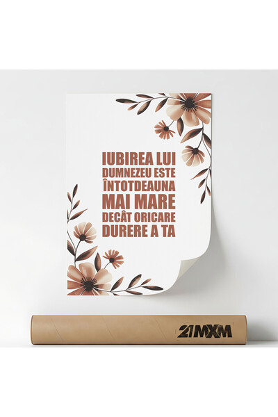 21mxm Poster decorativ, citat crestin inspirational, Iubirea Lui Dumnezeu, A4...