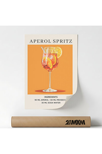21mxm Poster Decorativ Stil Italian 'Aperitivo 45', Material Textil, Fara Rama