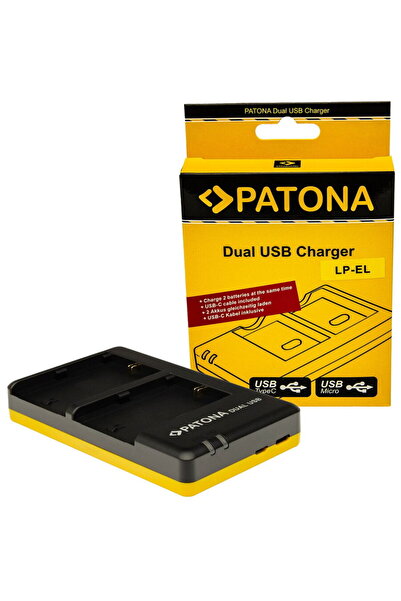 Patona Incarcator USB Dual Fast Charger LP-EL cu cablu Usb-c compatibil Canon...