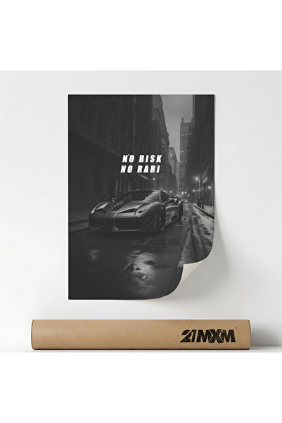 21mxm Poster 'No Risk No Rari' Pe Panza Mata – Design Minimalist, Fara Rama