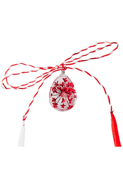 RoveZone Premium pendant-type martisor, handmade, with heart-shaped flower