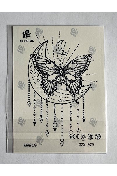 Airbrush Tattoo Kelebek Yarı Kalıcı Geçici Dövme Sonradan Kararan 1 Aylık Döv...