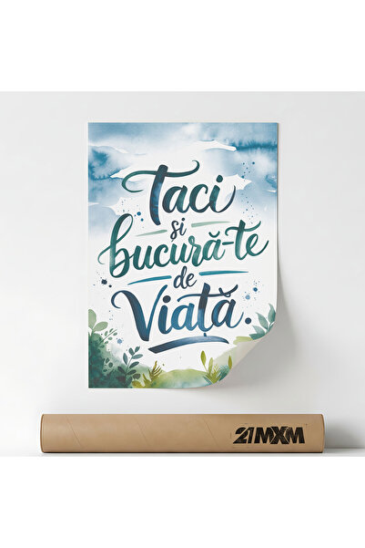 21mxm Poster, mesaj motivational in limba romana, Bucura-te de viata, A4 (21 ...