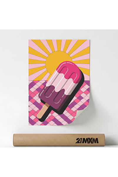 21mxm Poster decorativ, ilustratie pop art, Ice Cream Pop Art, A3 (29.7 x 42 ...