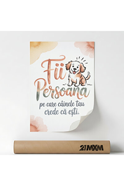 21mxm Funny poster, dog theme, The person the dog wants, A4 (21 x 29.7 cm), U...