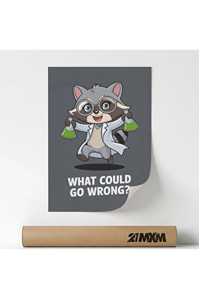 21mxm Poster decorativ „72 Raccoon - What Could Go Wrong”, Material textil, A...
