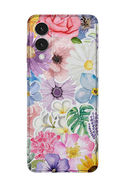 lelia غطاء هاتف شفاف مطبوع متوافق مع سامسونج جالاكسي S25 إيدج |   مجموعة فلور...