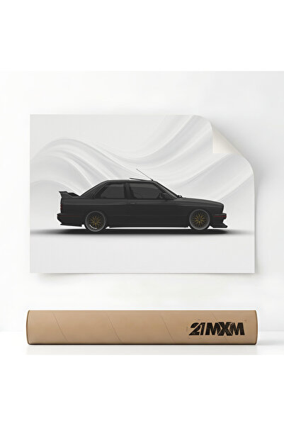 21mxm Poster Auto Premium - 1609 M3 E30 Evo 3 Negru – Design Minimalist, Fara...