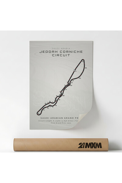 21mxm Posterul „MARELE PREMIU AL ARABIEI SAUDITE 2024”, design minimalist, ma...