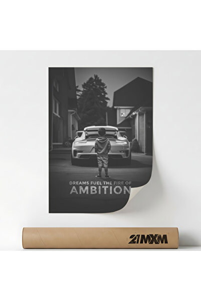 21mxm Posterul „Dreams Fuel Ambition” Pe Panza Mata – Design Minimalist, A4 (...