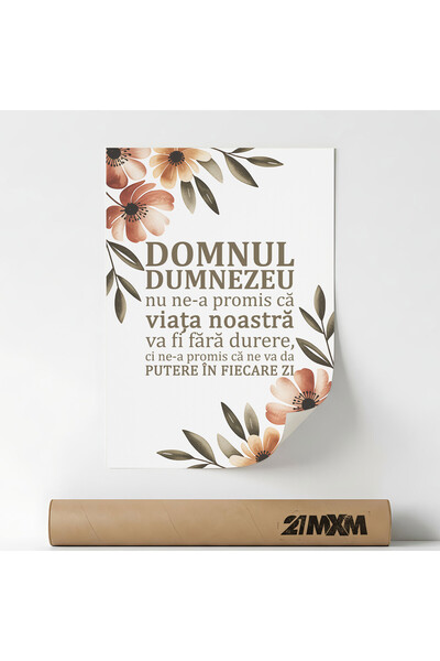 21mxm Poster decorativ, citat crestin inspirational, Putere In FiecareZi, Far...