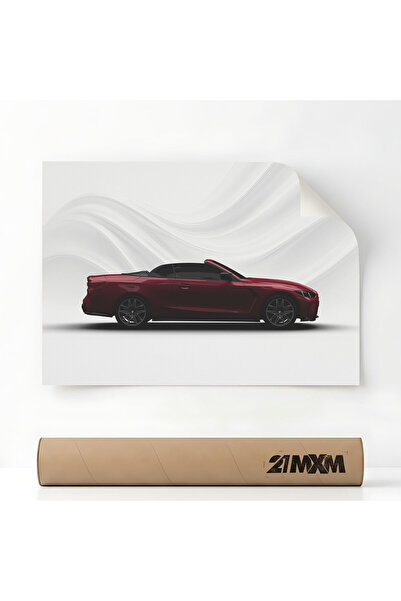 21mxm Poster Auto Premium - 1739 M4 Cabriolet 2025 G83 Roșu – Design Minimali...