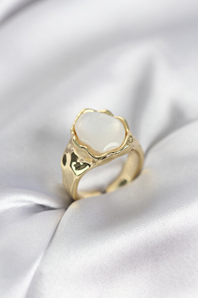 Nehir Gold Color White Stone Vintage Women's Ring Valentine's Mother's Teache...