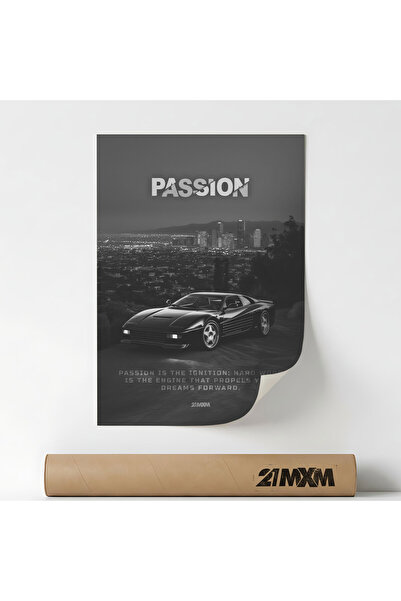 21mxm Posterul „Munca grea este motorul” Pe Panza Mata – Design minimalist, A...