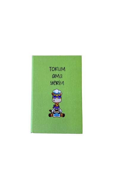 mercanpromosyon "Tokum Ama Yerim" Humorous Giraffe Design Green Notepad - Fun...