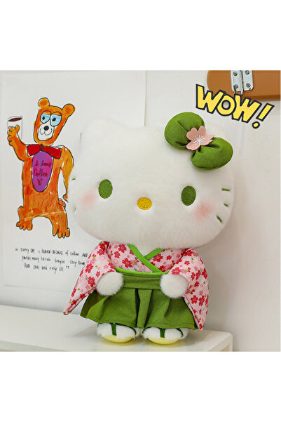 SANRIO دمية هيلو كيتي وبري بزي الكيمونو التقليدي - هدية لعبة محشوة ناعمة