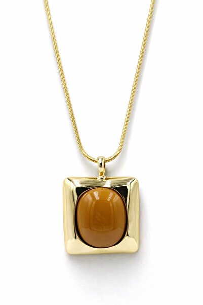 Jack Ferrero قلادة فاخرة من الفولاذ بلون العنبر اللامع