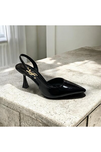 runa shoes Stiletto Open-Back Metal Buckle Detail High-Heeled Shoes