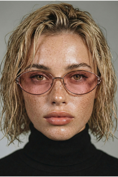 TARSS Pera Pembe Metal Oval Güneş Gözlüğü | Retro Vintage | UV400