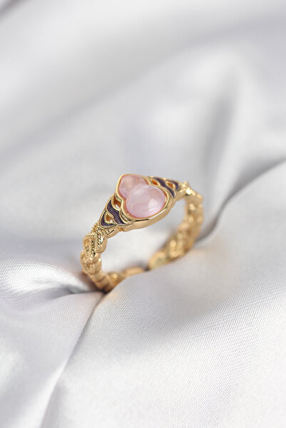 Skygo Gold Color Pink Drop Model Women's Ring - Tj-Byk3999