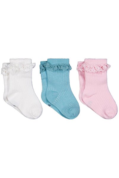 Civil Baby مجموعة من 3 جوارب مزينة بالكشكشة للفتيات الصغيرات من 6 إلى 18 شهرً...