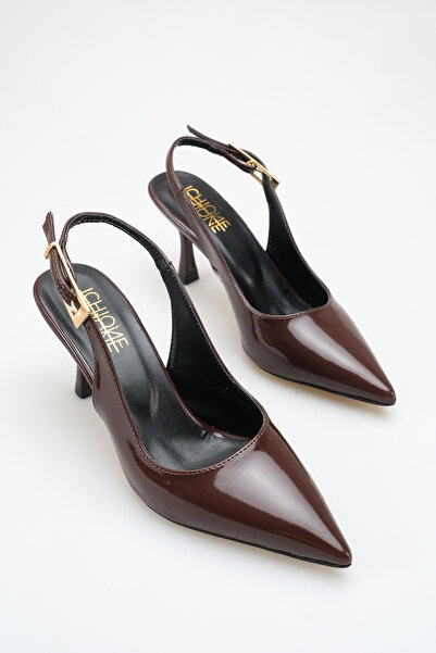 ich1one حذاء ريميني نسائي بكعب من الجلد اللامع - كعب 5 سم، أنيق للمناسبات الي...