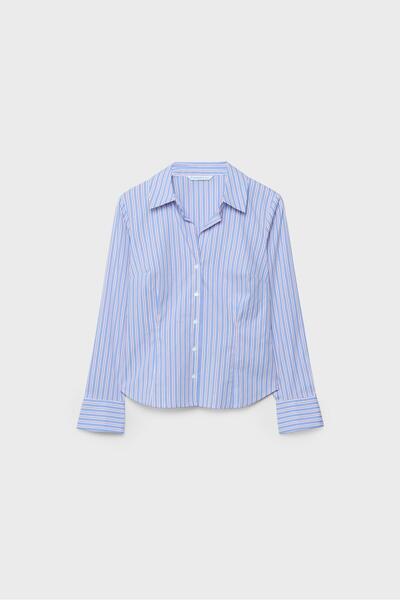 Stradivarius قميص مخطط أساسي ملائم