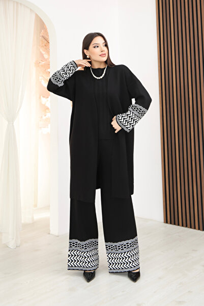 ALCHON Round Neck Sleeveless Badi U Long Sleeve Midi Length Cardigan Elastic ...