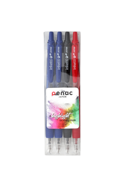 PENAC Set of 4 Inketti Gel Pens 0.7mm - Colors
