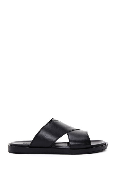 Derimod Men's Black Leather Slippers 26Sfd625118