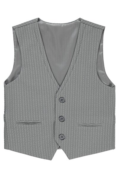 Civil Boys Ριγέ Κλασικό Γιλέκο για 6-9 Ετών - Γκρι 8-9 Ετών