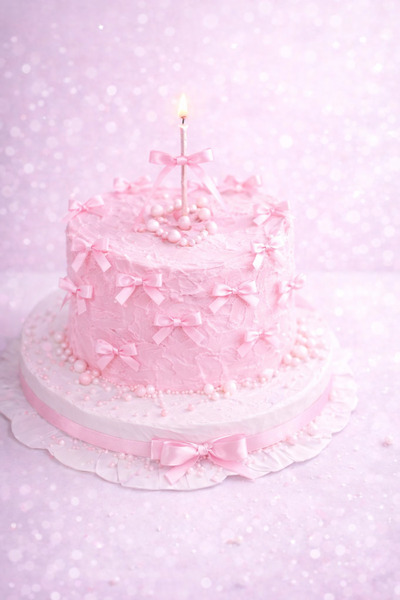 hediyehobihersey Hazır Yenilebilir Pembe Fiyonk, Pembe Kurdela, Pasta Süsü, C...