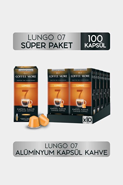 C.M Coffee More 7 Lungo Kapsül Kahve 10 x 10 Paket ( 100 Adet ) Nespresso Uyumlu
