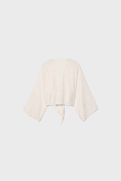 Stradivarius Flowing metallic thread shirt with knot detail