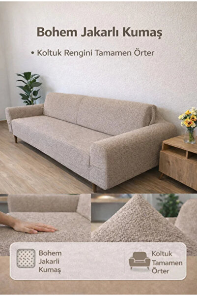 bibaha Bohemian Elastic κάλυμμα καναπέ για 3 άτομα, αντιολισθητικό, ελαστικό ...