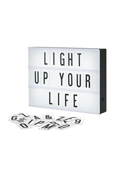 NEBİL HOME A4 LED Message Light 96 harf Karakter Dekoratif Led Işıklı Mesaj P...