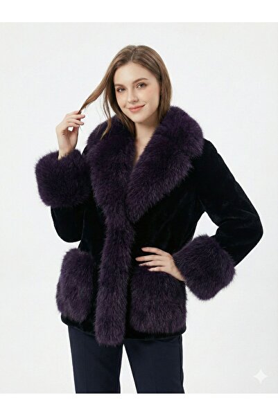 New London KADIN İTALYAN MOR DETAYLI KÜRK