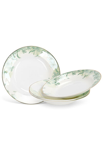Fissman 4-Piece Deep Plates Summer Glint 20.5cm (Fine Bone China)