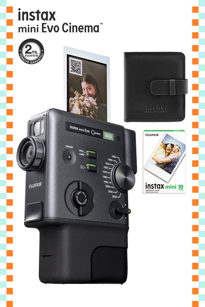 Fujifilm Instax Mini Evo Cinema Fotoğraf Makinası 10'lu Film ve Deri Albüm Seti