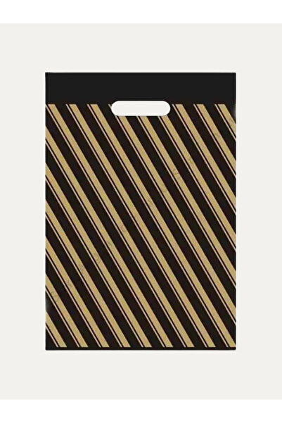 MEZ-PACK Poşeti 2 Numara 26x38 500 Adet Diagonel Çizgili Siyah 10 PAKET PAKET...