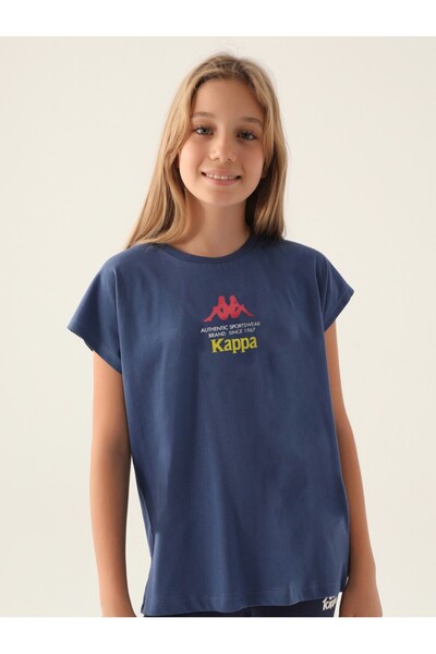 Kappa Αυθεντικό μπλουζάκι για κορίτσια σε σκούρο μπλε χρώμα