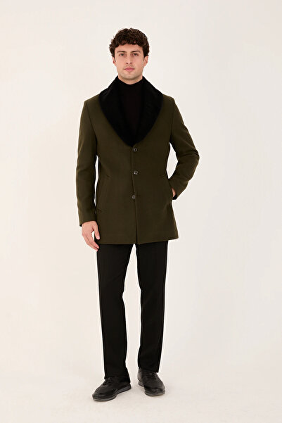 The Tailor Classics Men's Fur Collar Coat Straight Cut Classic Winter Outerwear