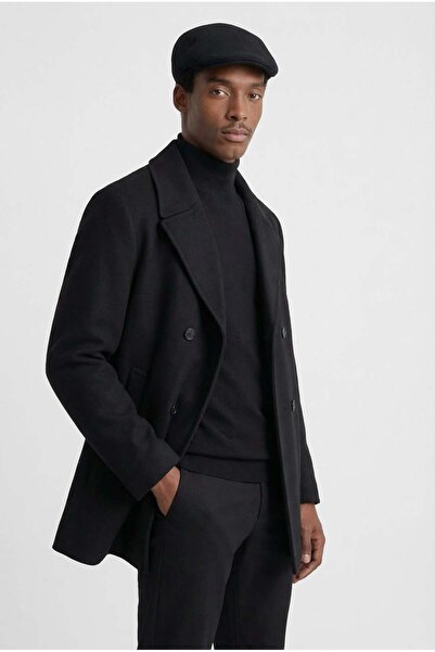 PAULMARK Ανδρικό παλτό με γιακά χελιδονοουράς