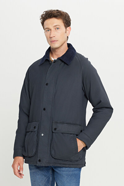 ALTINYILDIZ CLASSICS Men's Navy Blue 100% Cotton Standard Fit Regular Cut Shi...