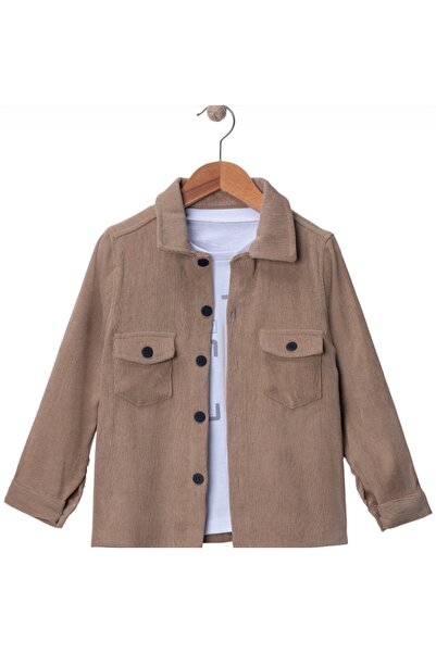 BEGONYA BEBECE KIDS Men's Cocuk Double Set Shirt and T-Shirt Holiday Collection