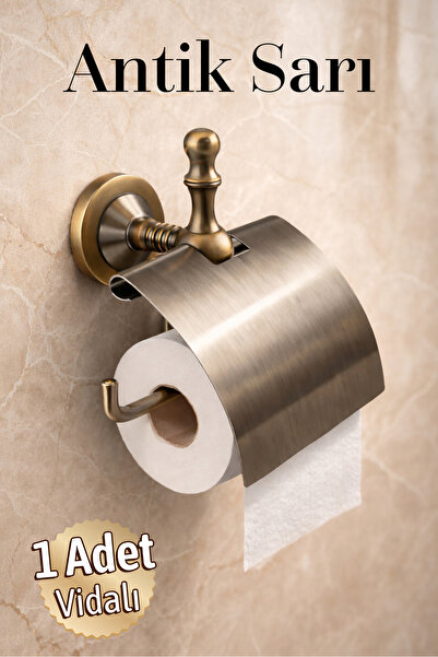 Badem10 Istanbul Luxury Covered Antique Yellow Metal Toilet Paper Holder Vida...