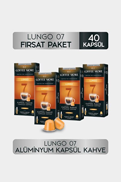 7 Lungo Kapsül Kahve 10 x 4 Paket ( 40 Adet ) Nespresso Uyumlu
