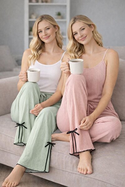 FORVENS 2'Li Women's Corded Fabric Report Pants & Sweatpants, Casual Home Wea...