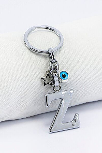 biuti Breloc cu litera Z din metal, cu mărgele în formă de stea de culoare ar...