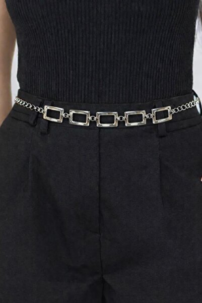 Rays 440 Square Detail Chain Belt Silver